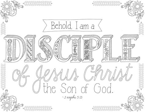 just what i {squeeze} in: I am a disciple -- Coloring Page #16