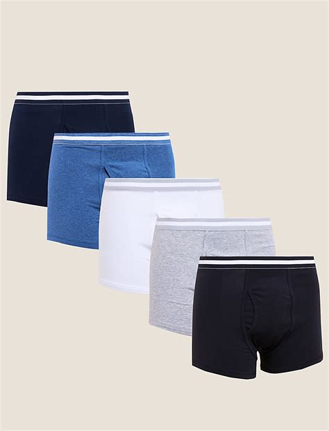 Buy 5pk Cotton Stretch Cool & Fresh™ Trunks at Marks & Spencer