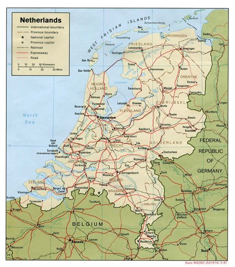 Road map of Netherlands (Holland). Netherlands road map | Vidiani.com | Maps of all countries in ...