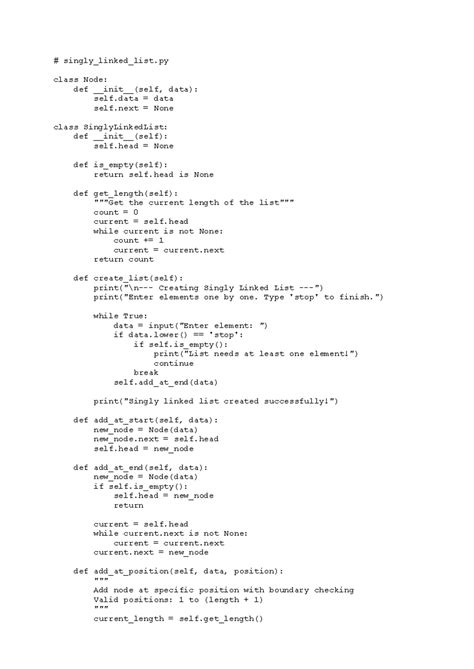 Linked List Implementation Notes - CS101 - Studocu