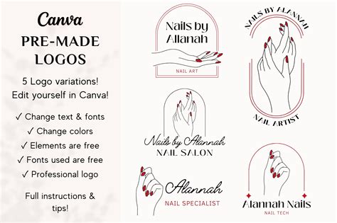 Canva PreMade Logo Nails by Salon Artist Gráfico por daisykeala ...