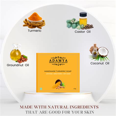 HANDMADE COLD PROCESSED TURMERIC SOAP FOR SOOTHING, BRIGHTENING SKIN ...