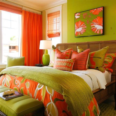 50+ Green and Orange Bedroom Ideas That'll Leaf You Feeling Peachy ...