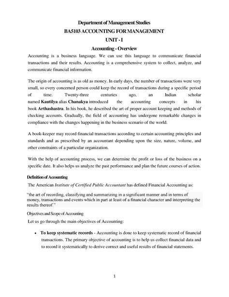 Accounting - important question - Department of Management Studies ...