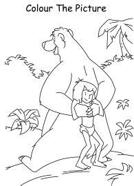 Art And Craft Worksheet: Baloo teaching Mowgli how to Growl Coloring ...