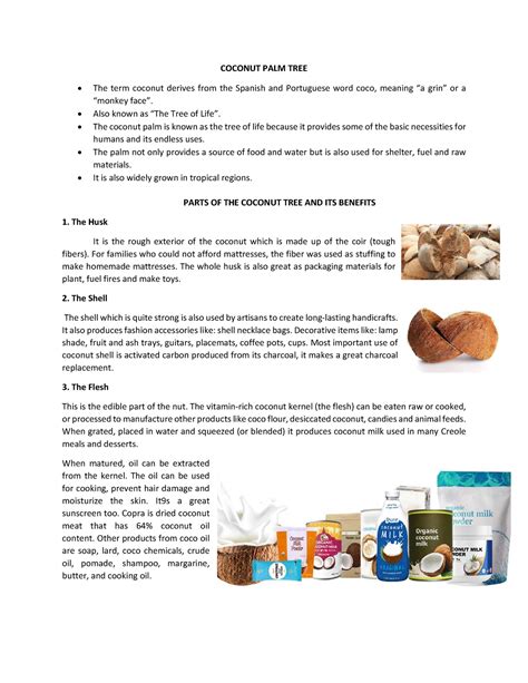 Group 1 - Coconut PALM TREE - COCONUT PALM TREE The term coconut ...