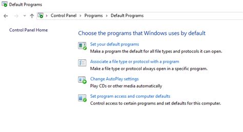 Image result for Set Default Programs Windows 1.0