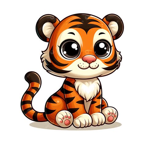 Cute Tiger Clip Art Tiger SVG, Baby Tiger Vector, Cute Animal Kids