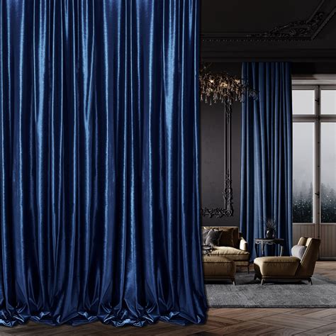 "Royal blue velvet curtains. These luxurious curtains will add charm to ...