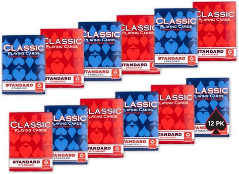 Amazon.com: Classic Playing Cards 12 Pack, Standard Index, Red and Blue Casino Quality Decks ...