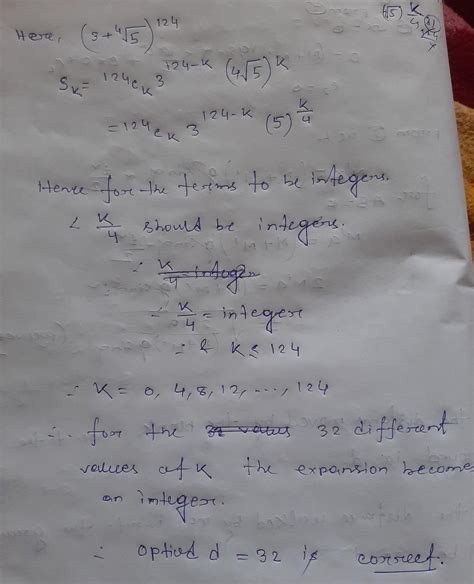 The number of terms in the expansion of ((3)+ ^4(5))^124 which are ...