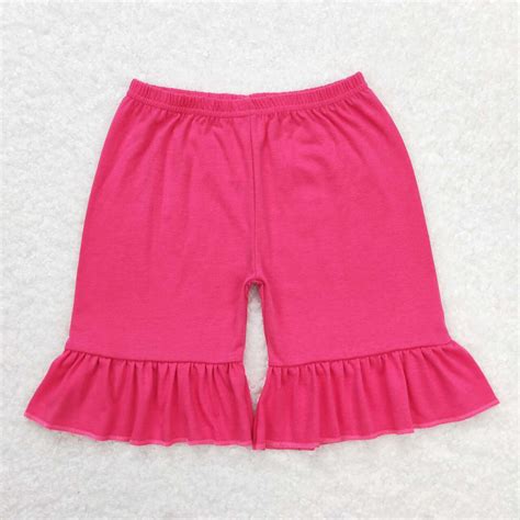 toddle baby girls hot pink ruffle shorts – aierwhoesalekidsclothes