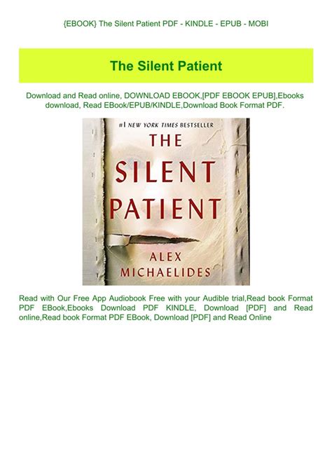 {EBOOK} The Silent Patient PDF - KINDLE - EPUB - MOBI