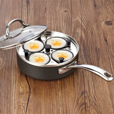 Cooks Standard 4 Cup Nonstick Hard Anodized Egg Poacher Pan with Lid