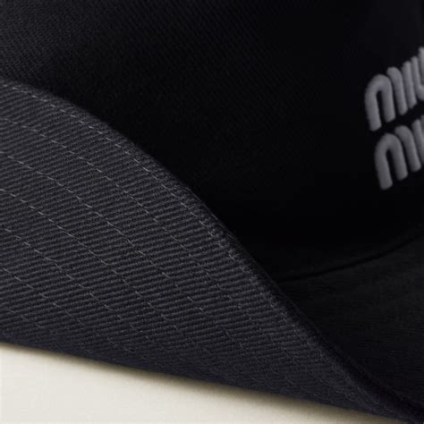 Black/white Drill Cowboy Hat | Miu Miu