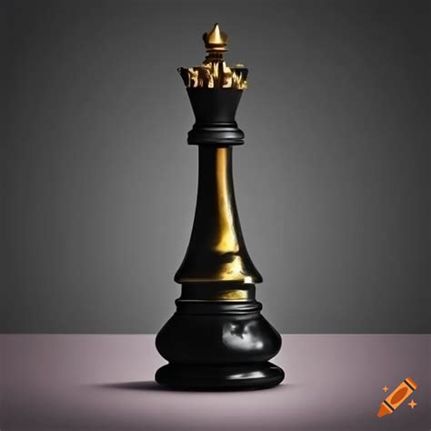 Victorious black and gold queen chess piece on a battlefield on Craiyon