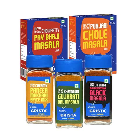 CRISTA Jain Gourmet Indian Spice Blends | Jain Pav Bhaji Masala, 100 ...