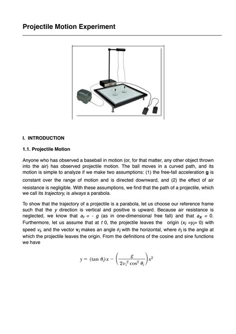Image result for Projectile Motion Experiments