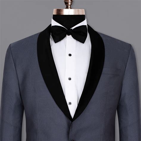 Tangaroa Blue Textured Tuxedo Premium Wool Blend Blazers for Men