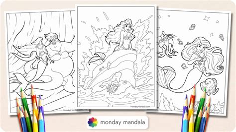 Ariel Coloring Pages For Kids Printable