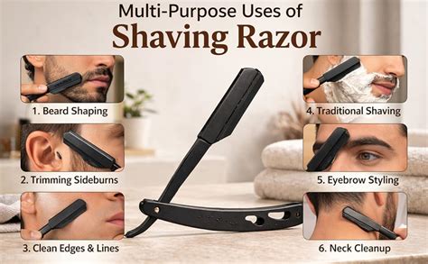 Stylazo Stainless Steel Straight Edge Barber Blade Shaving Razor For ...