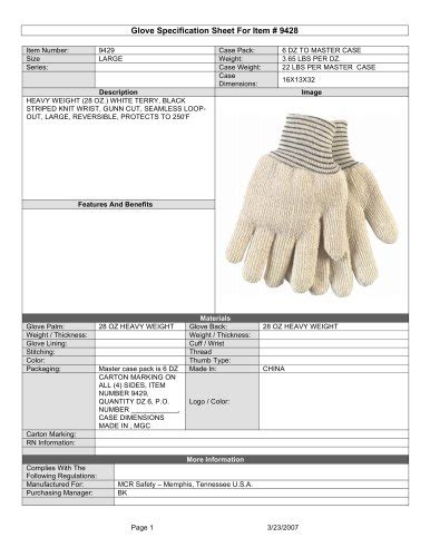 Safety Vest Specification Sheet For FRMCL2L - MCR Safety - PDF Catalogs ...