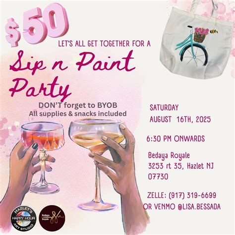Paint & Sip , Bedaya Royale 3253 rt 35, Hazlet NJ 07730, 16 August to ...
