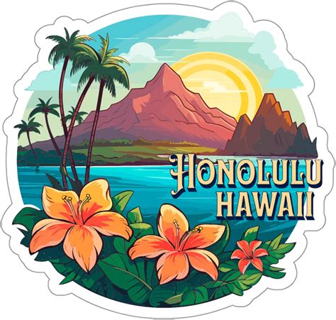 Amazon.com: Cute Hawaii Summer Waterproof Stickers for Water Bottles ...