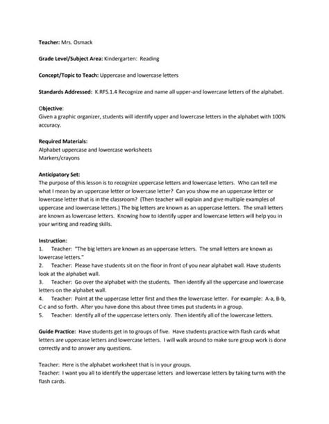 Image result for Lesson Plan for Letter Knowledge