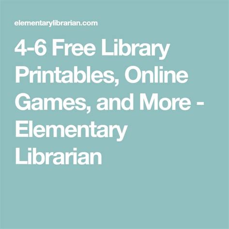 Free Printable Library Lessons 的图像结果