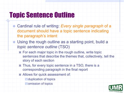 Image result for Topic Sentence Outline Example