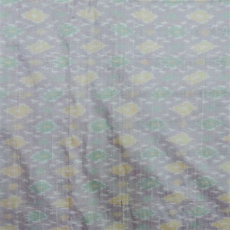 Light Gray Pure Raw Silk Ikat Fabric – Shree Om Fabrics