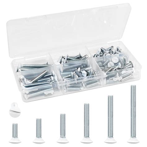 130 Pack White Outlet Screws 6-32 Thread, Wall Plate Screws for ...