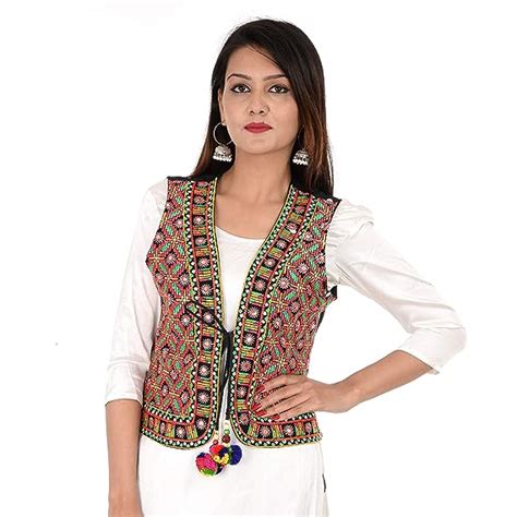 Buy Ethnic Jacket for Women Waist Coat Stylish Cotton Handmade Navratri ...