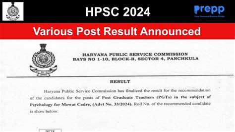 HPSC 2024 Announced Results for Various Posts; Download PDF