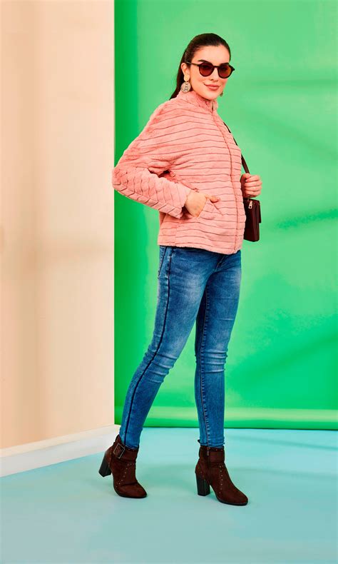 Pink Down shoulder jacket-AW6119 – oner