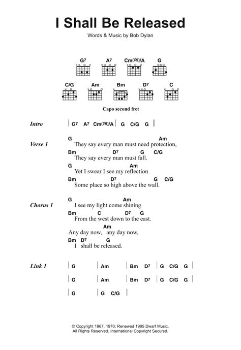 I Shall Be Released by Bob Dylan - Guitar Chords/Lyrics - Guitar Instructor