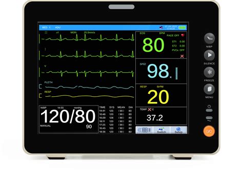8-Inch Touchscreen+EtCO2 Portable Patient Monitor- Tracks Vital Parameters Including ECG, RESP ...