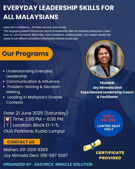 EVERYDAY LEADERSHIP SKILLS FOR ALL MALAYSIANS, OUG Parklane, Kuala ...