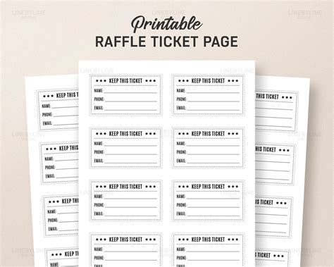 Get FREE Printable Raffle Tickets – Easy Templates! - Printables for ...