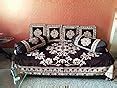 Gurnoor 500 TC Chenille Velvet Geometric Floral Diwan Set (Set of 8 ...