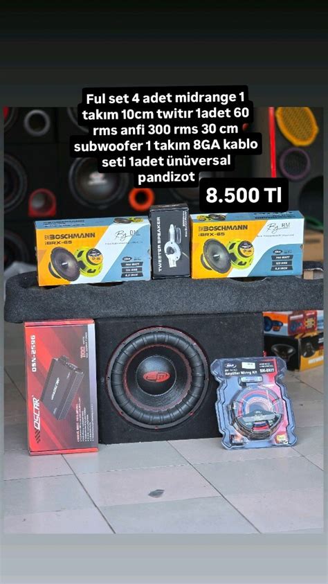 oto ses sistemi full paket midrange anfi subwoofer tweetr | Türkiye ...