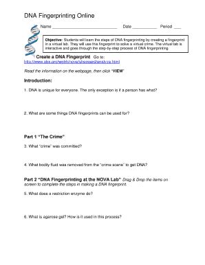 Dna Fingerprinting Worksheet - Fill Online, Printable, Fillable, Blank ...