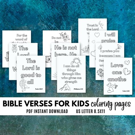 Kids Printable Bible Verses Coloring Pages, Biblical Coloring Pages for ...