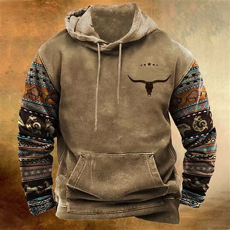 Men's Animal Bohemian Style Hoodie Hoodies Sweatshirt Pullover Hoodie ...