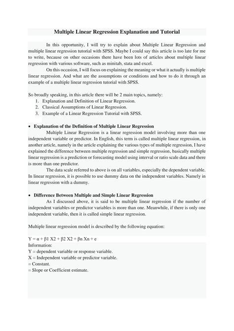 Image result for Multiple Linear Regression Tutorial