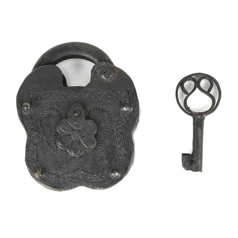 Vintage Iron Gate Padlock with Key Working Condition