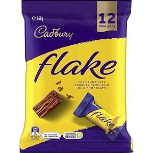 Cadburys Flake Milk Chocolate Mini Bars, 168g 12 Mini Bar, Crumbly ...