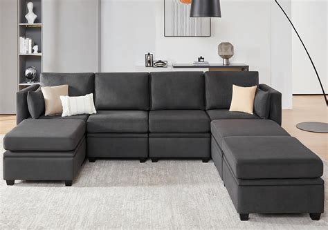 Weture Modular Sectional Sofa, Convertible U Shaped Sofa Couch with ...