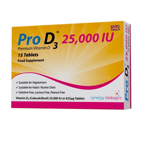Pro D3 25,000 IU Vitamin D3 | 15 Weekly Tablets | Pro D3